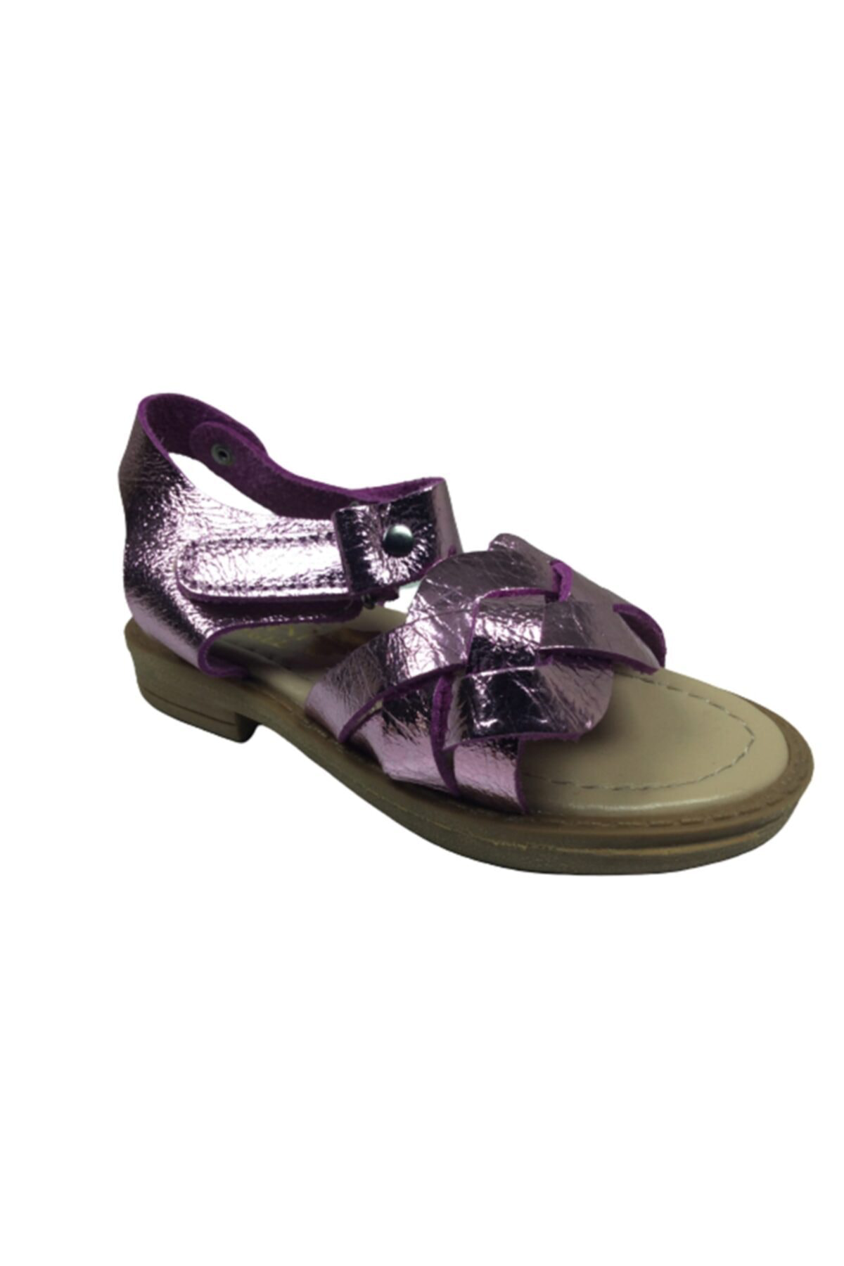 Bebe kız Çocuk Sandalet  pembe Simli Önü Çapraz Atkılı Bilekten C