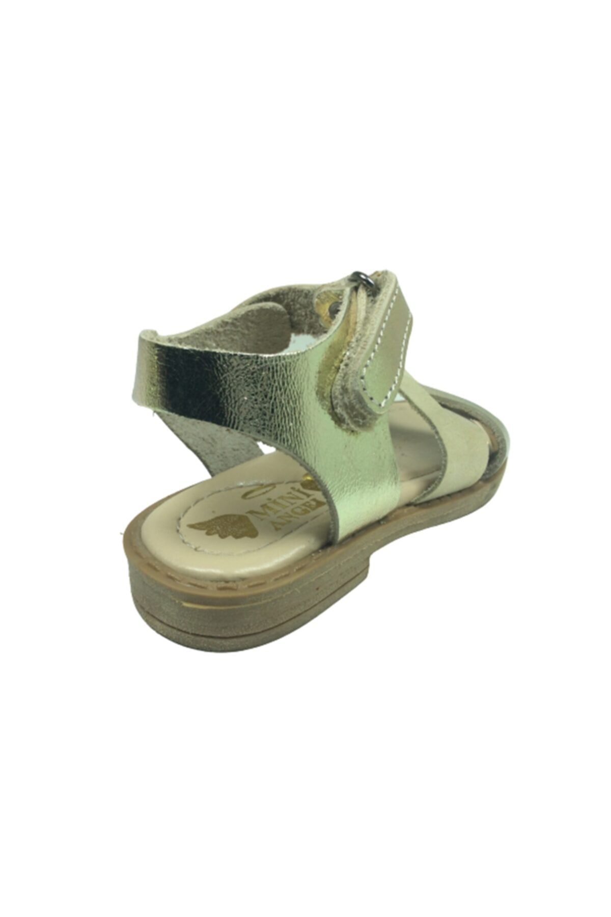 Bebe kız Çocuk Sandalet  dore Önü Çapraz Atkılı Bilekten Cırtlı D