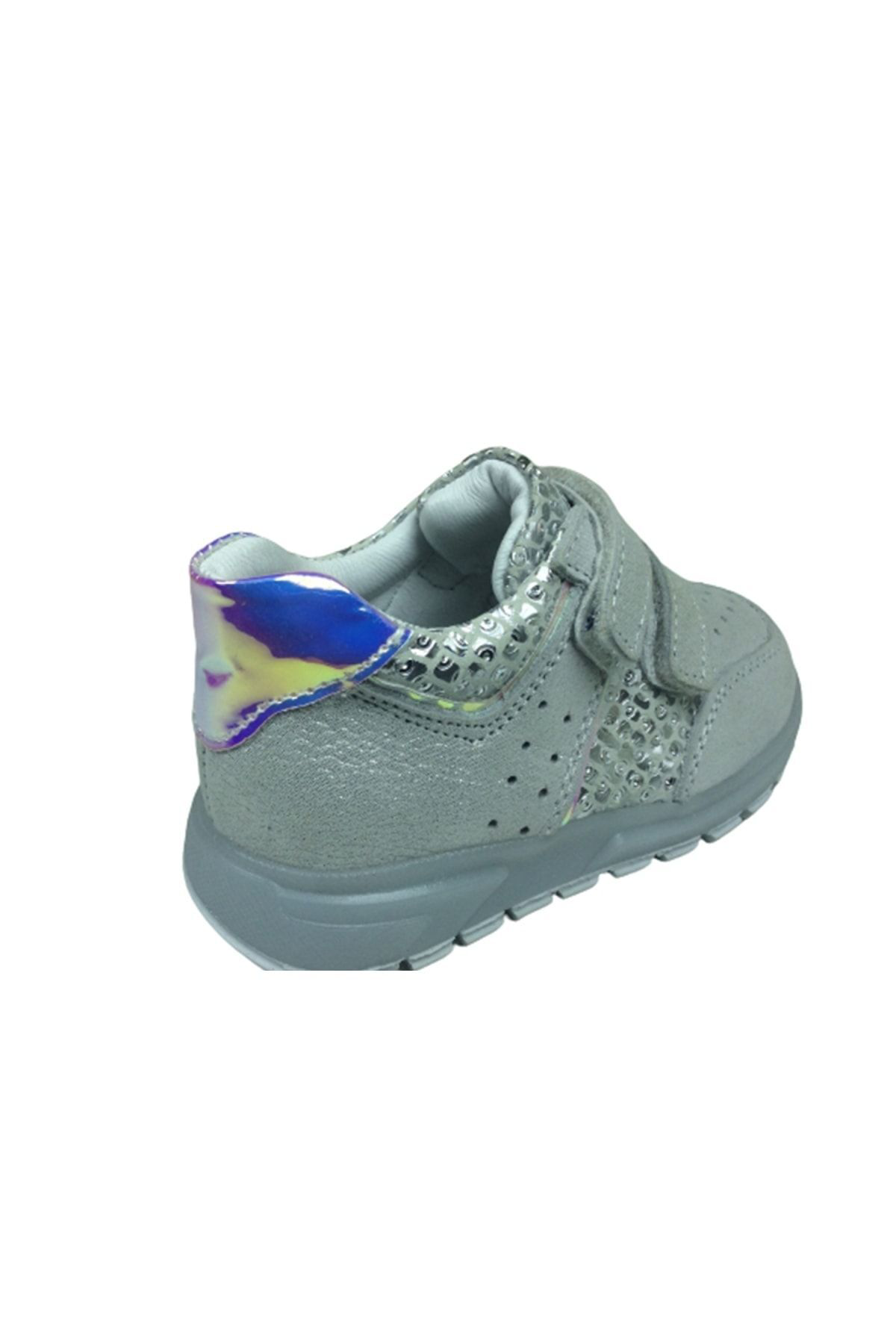 Bebe Kız Çocuk Spor Ayakkabı Gümüş Baskılı Cırtlı%100derı Anatomi