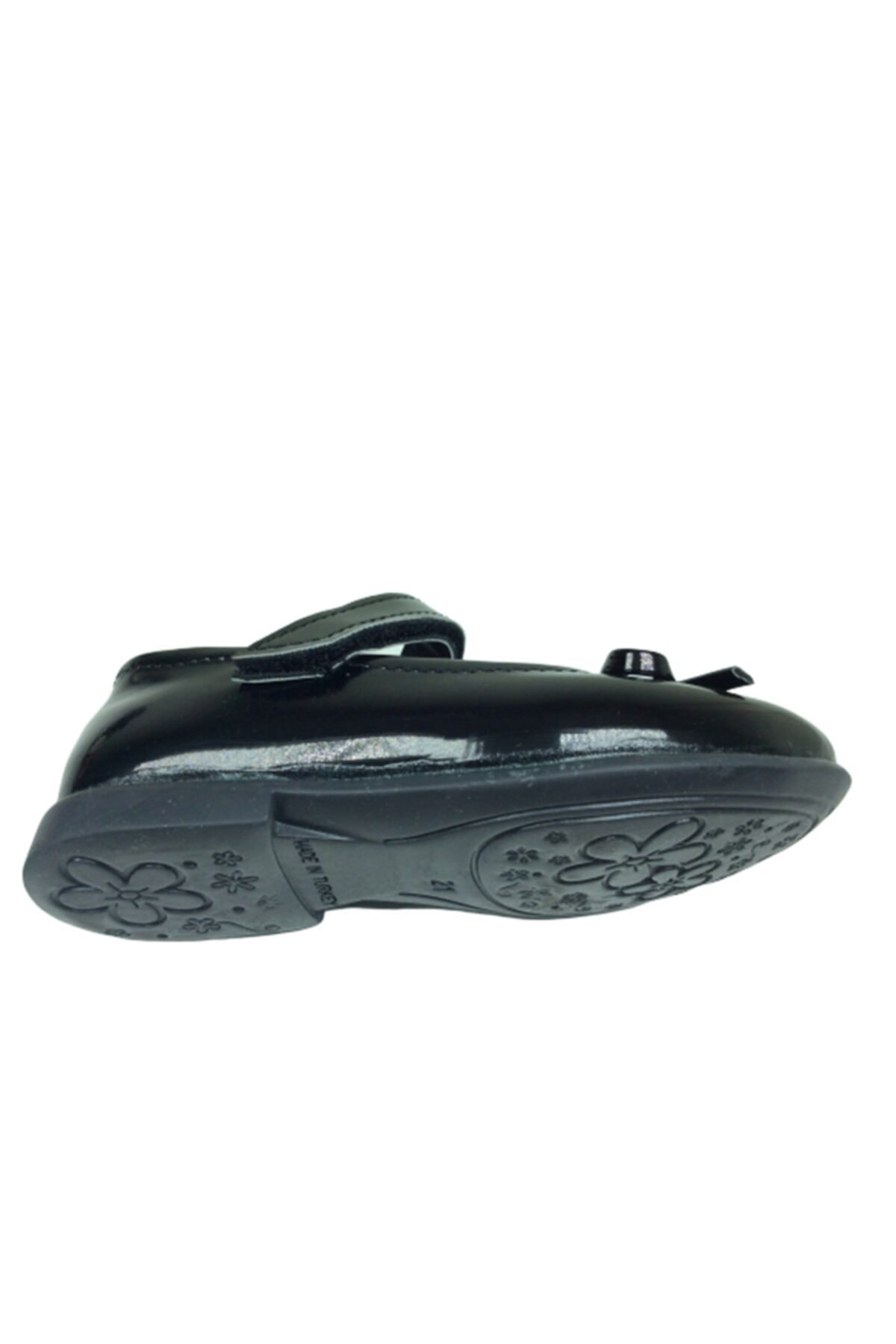 Bebe Siyah Rugan Siyah Tbn Bıyık Fiyonk Kız Çocuk Babet Ayakkabı