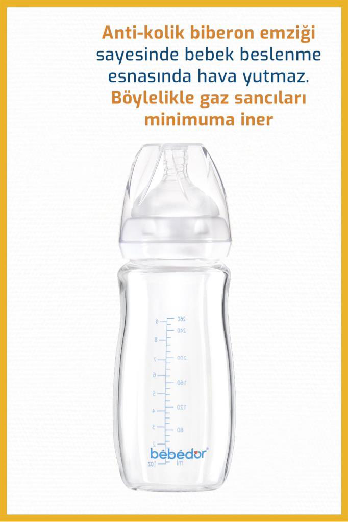 Bebedor Geniş Ağızlı Isıya Dayanıklı Cam Biberon 260ml 51301 Bebedor Geniş Ağızlı Isıya Dayanıklı Cam Biberon 260ml 51301