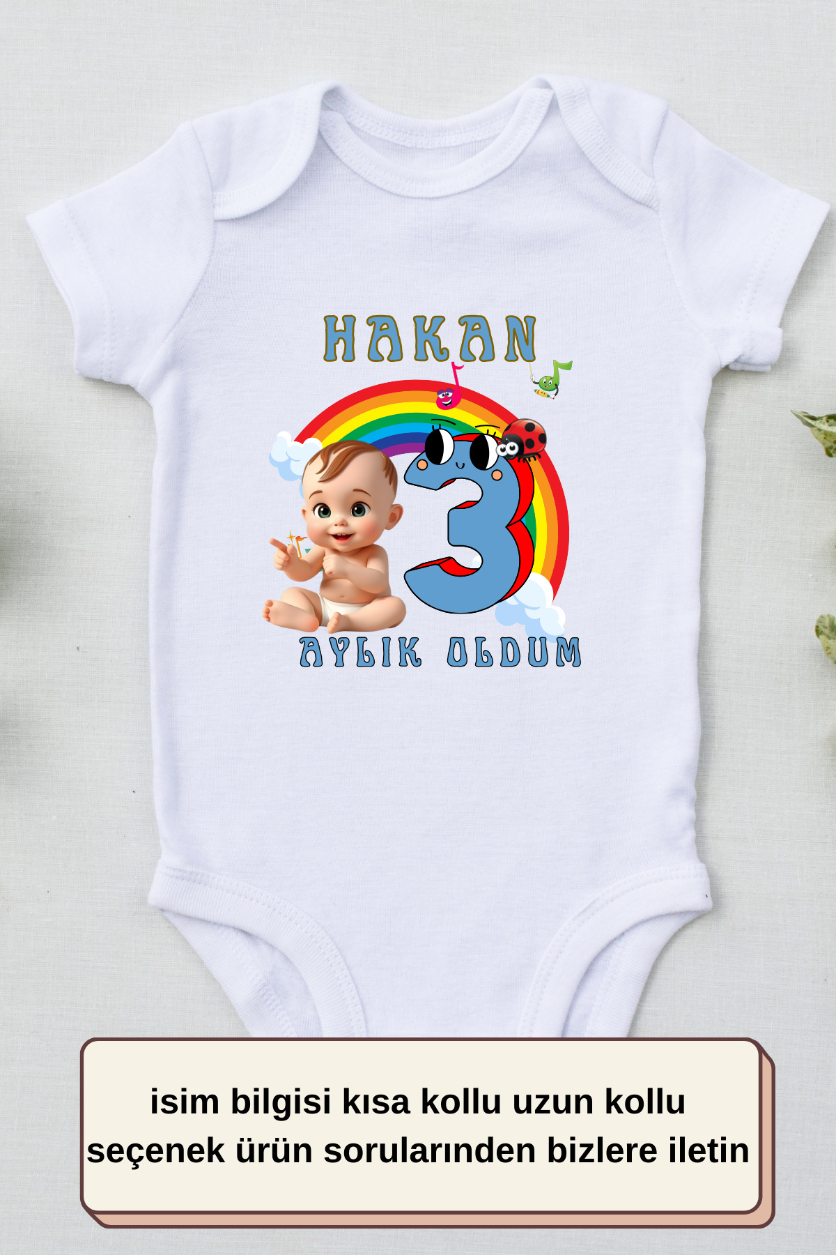 Bebeğinizin Her Ayına Özel Tasarımlar Aylık Oldum Yazılı Kişiye ö