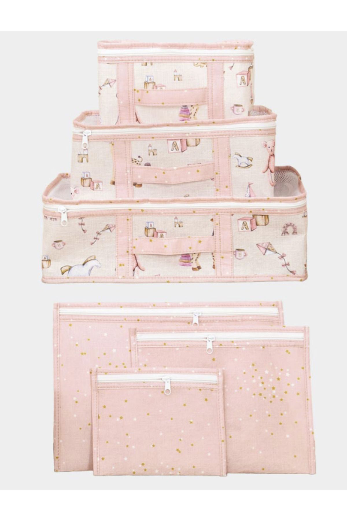 Mom'smiracles Bebek 6’Lı Seyahat Seti,Bebek Bakım Çantası Seyahat Bebek Hurcu H