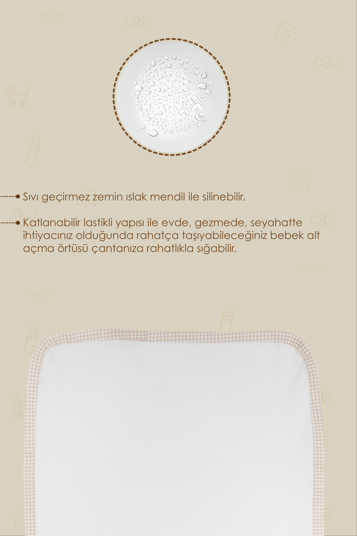 Mordesign Bebek Alez, Alt Açma, Sıvı Geçirmez Alez Alt Değiştirme, Bakım Ör