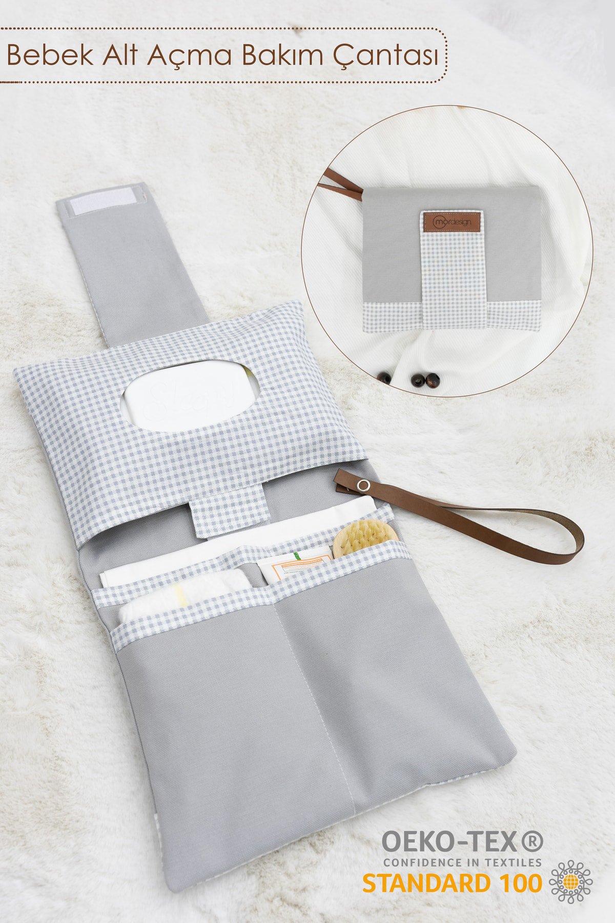 Mordesign Bebek Alt Açma Bakım Çantası, Anne Bebek Organizeri, Yıkanabilir,