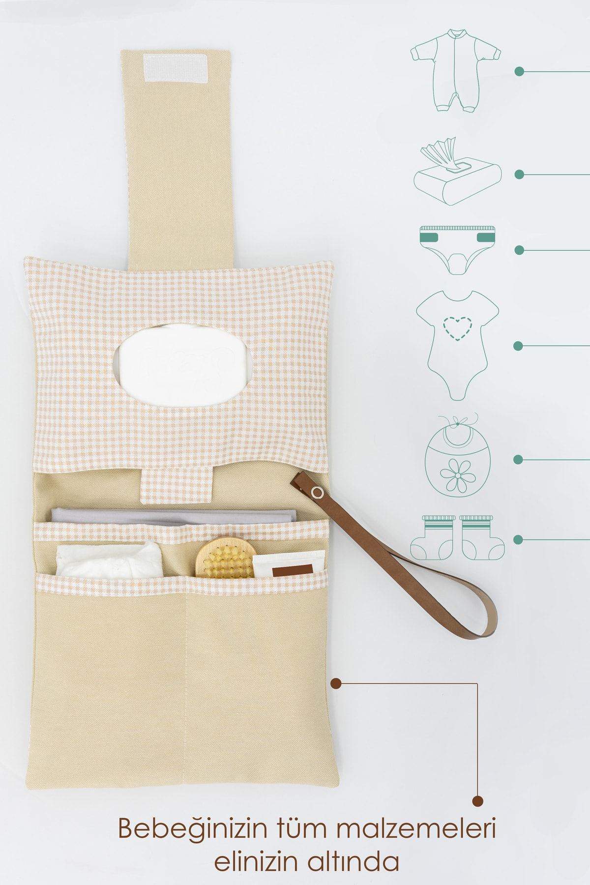 Mordesign Bebek Alt Açma Bakım Çantası, Anne Bebek Organizeri, Yıkanabilir,