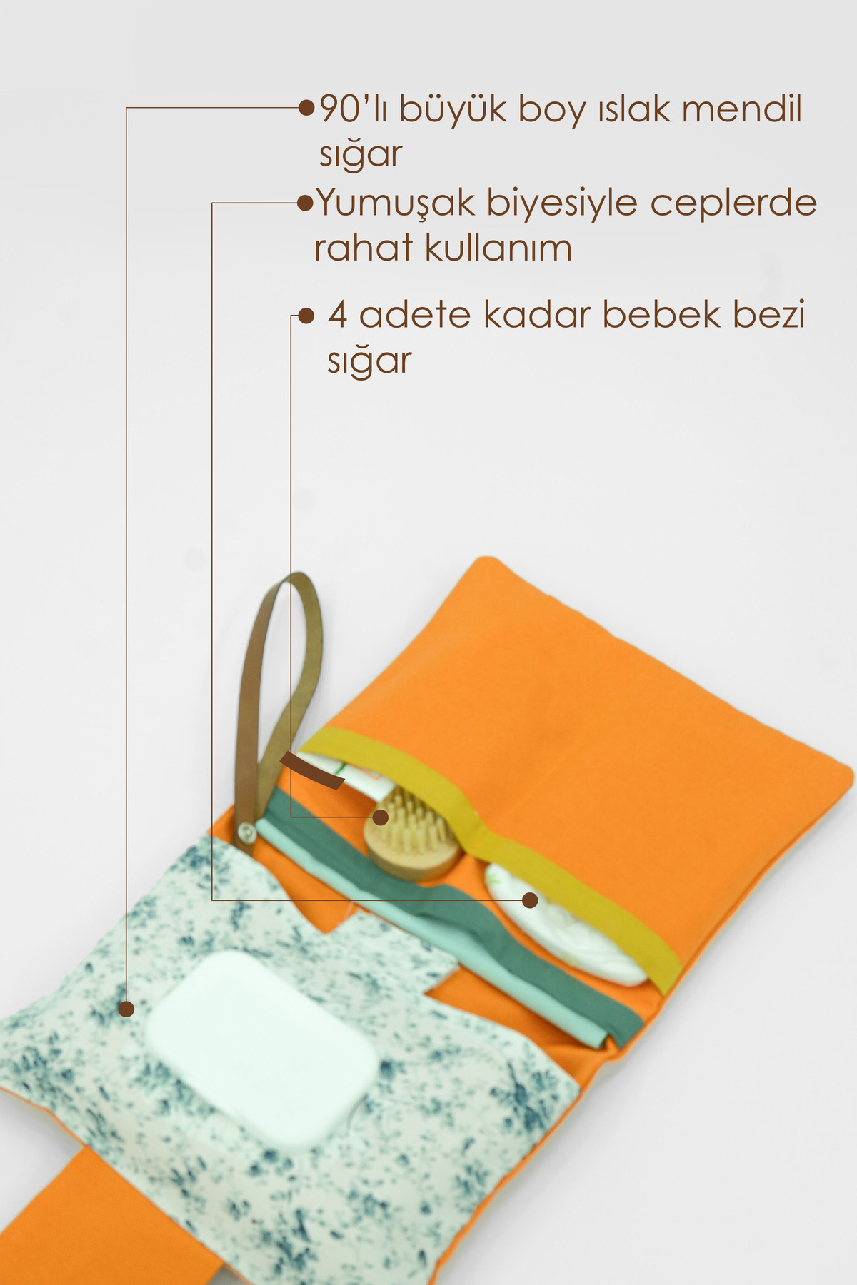 Mordesign Bebek Alt Açma Bakım Çantası, Anne Bebek Organizeri, Yıkanabilir,