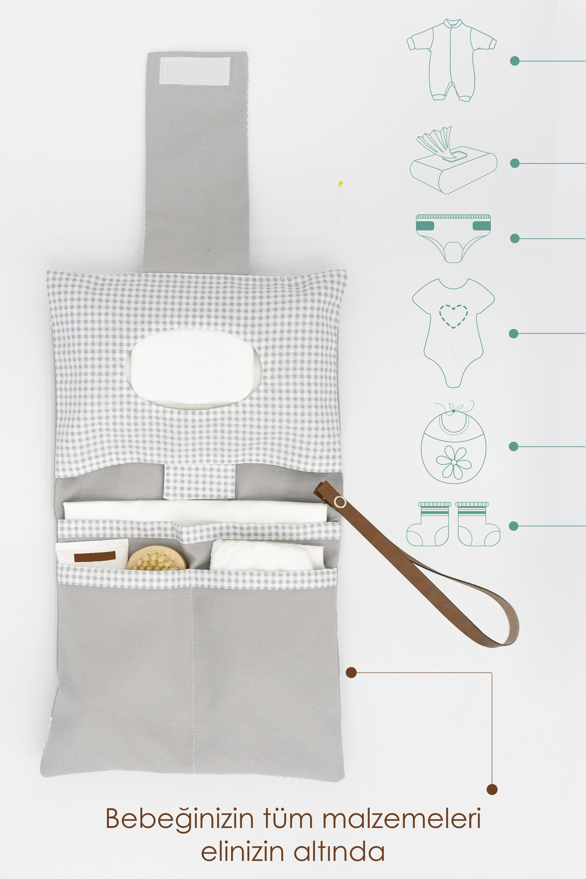 Bebek Alt Açma Bakım Çantası, Anne Bebek Organizeri, Yıkanabilir,