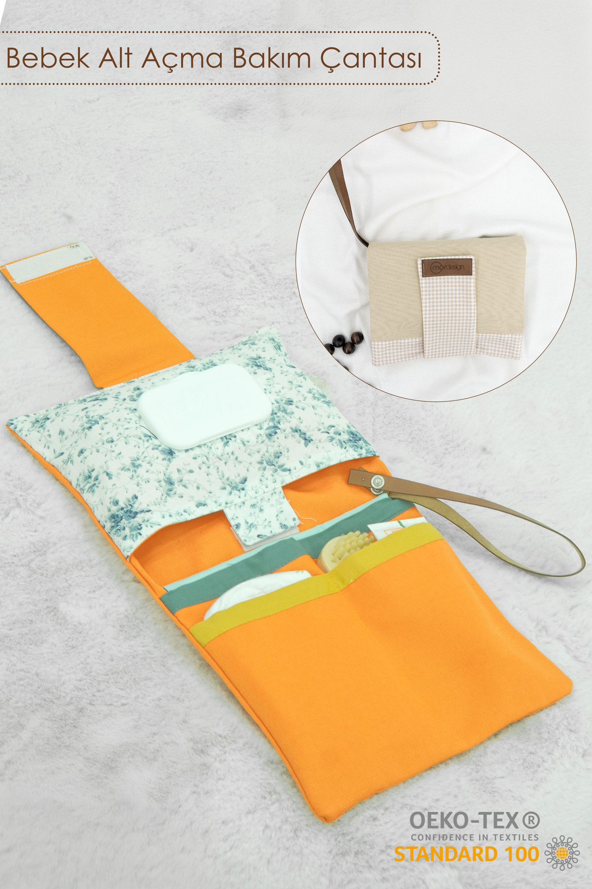 Mordesign Bebek Alt Açma Bakım Çantası, Anne Bebek Organizeri, Yıkanabilir,