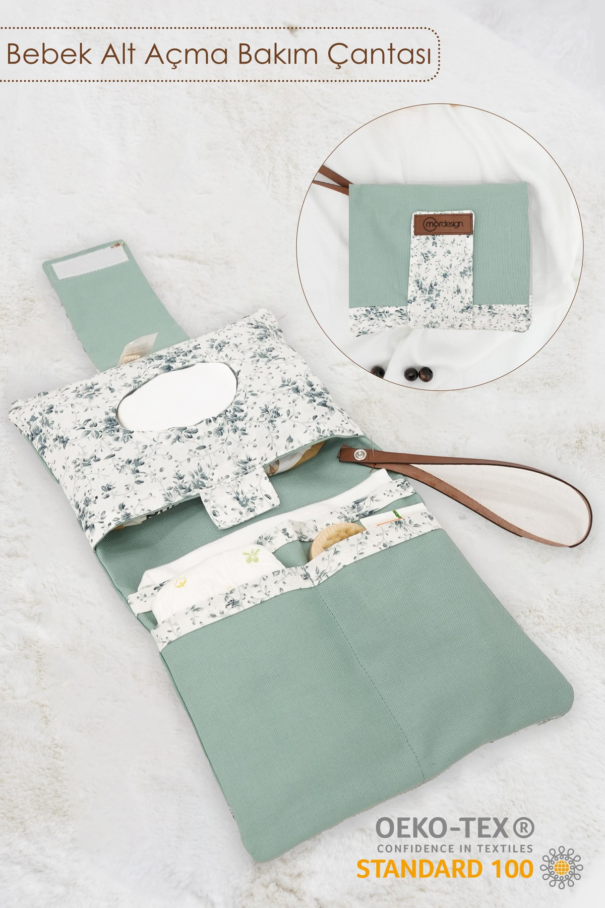 Mordesign Bebek Alt Açma Bakım Çantası, Anne Bebek Organizeri, Yıkanabilir,