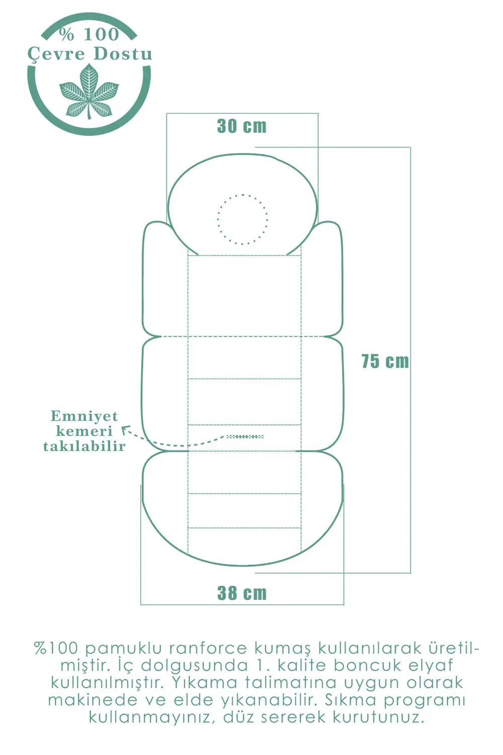 Mordesign Bebek Arabası Minderi, Bel Destekli, Çift Taraflı, Big Stars Seri