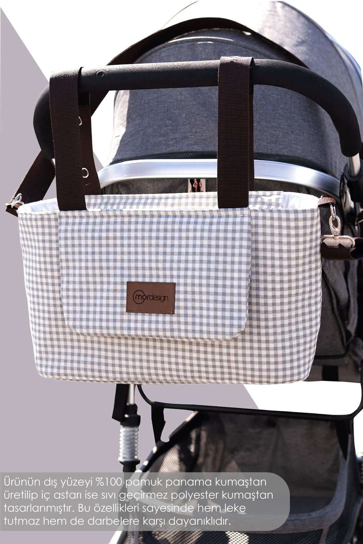 Mordesign Bebek Arabası Organizer Çanta, Omuz Akılı , Anne Bebek Bakım Çant