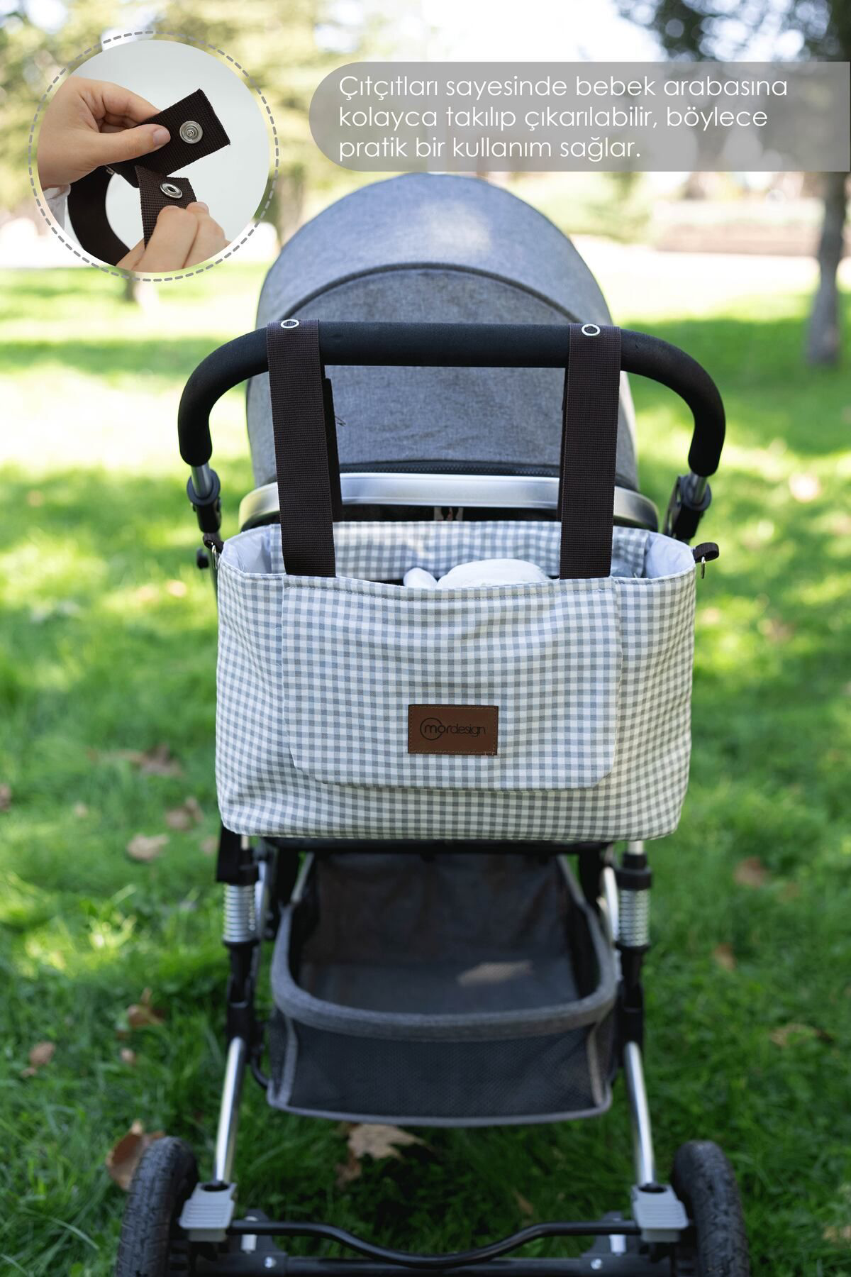 Mordesign Bebek Arabası Organizer Çanta, Omuz Akılı , Anne Bebek Bakım Çant