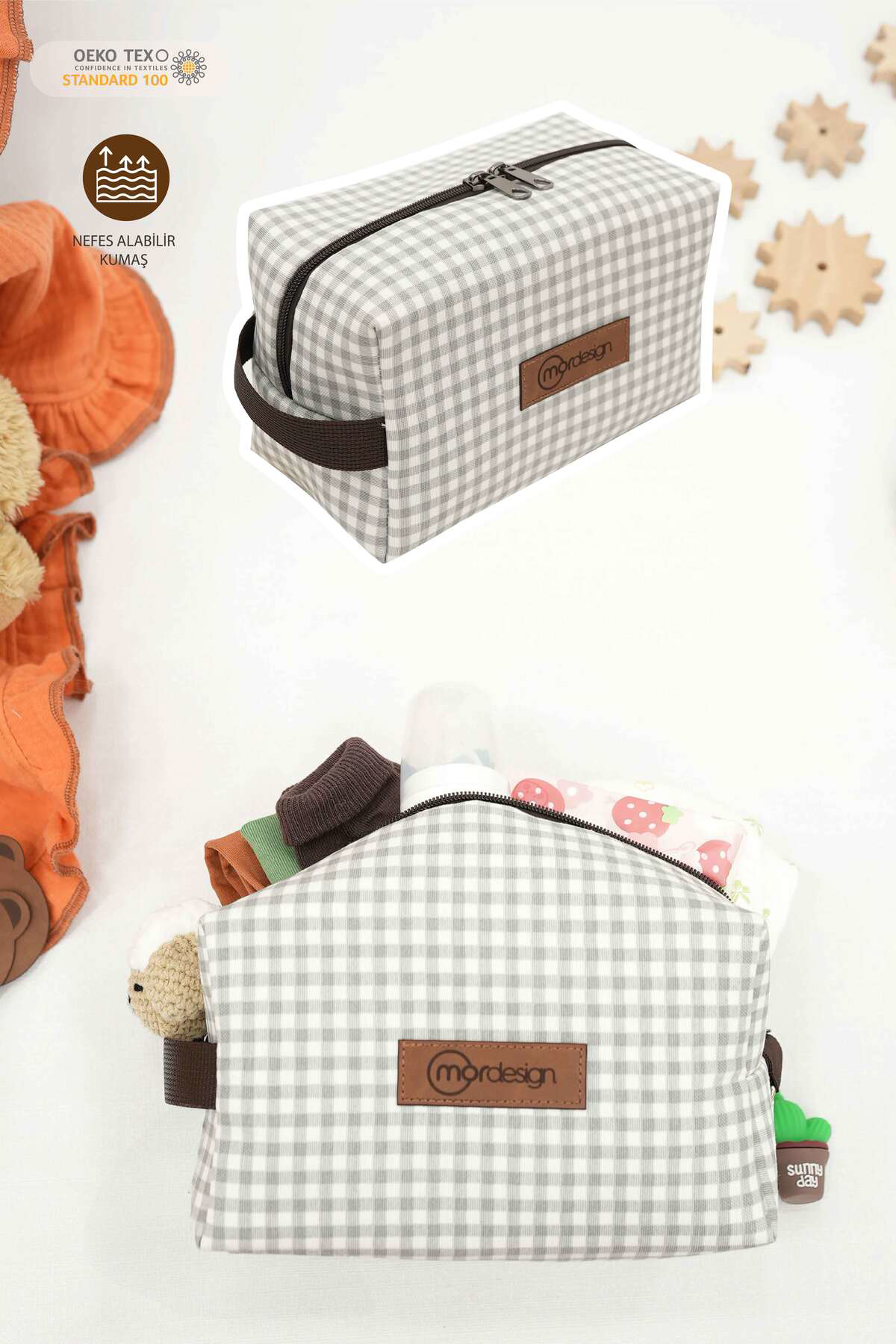 Mordesign Bebek Bakım Çantası Organizeri, İslak/Kuru, Kirli/Temiz Çamaşır,