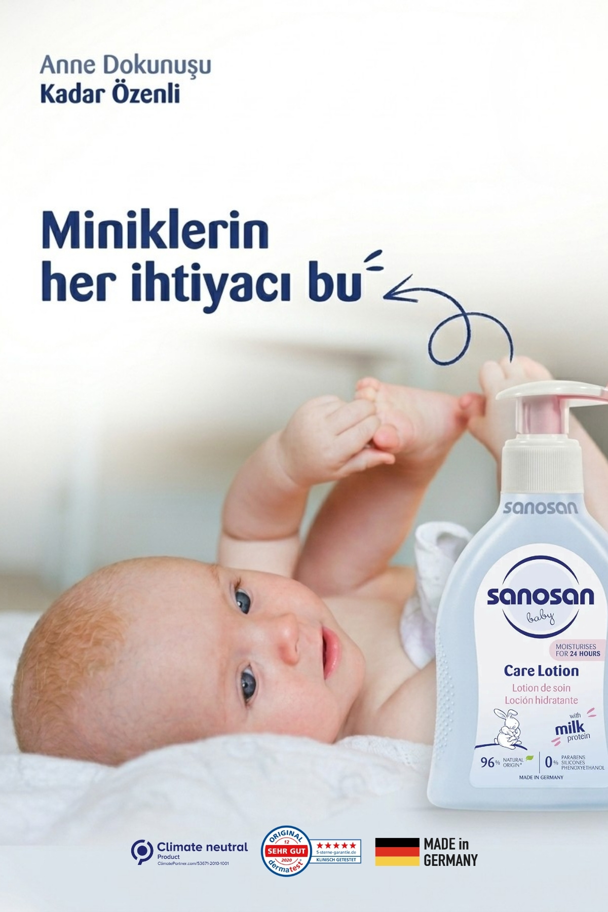 Bebek Bakım Losyonu 200 ml – Süt Proteinli, Papatya ve Panthenollü Nemlendirici Bakım Bebek Bakım Losyonu 200 ml – Süt Proteinli, Papatya ve Panthenollü Nemlendirici Bakım
