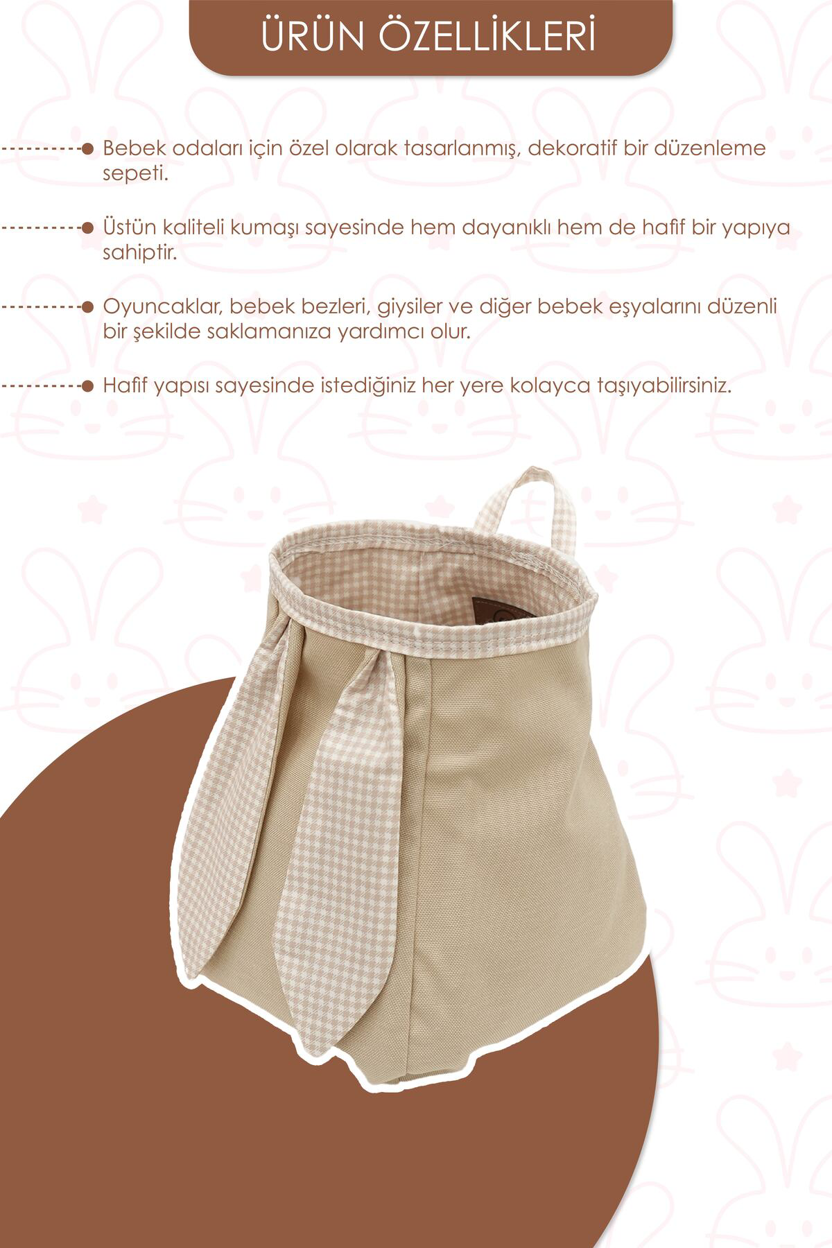 Mordesign Bebek Bakım Organizeri, Asılabilir Duvar Sepeti, Anaokulu Depolam