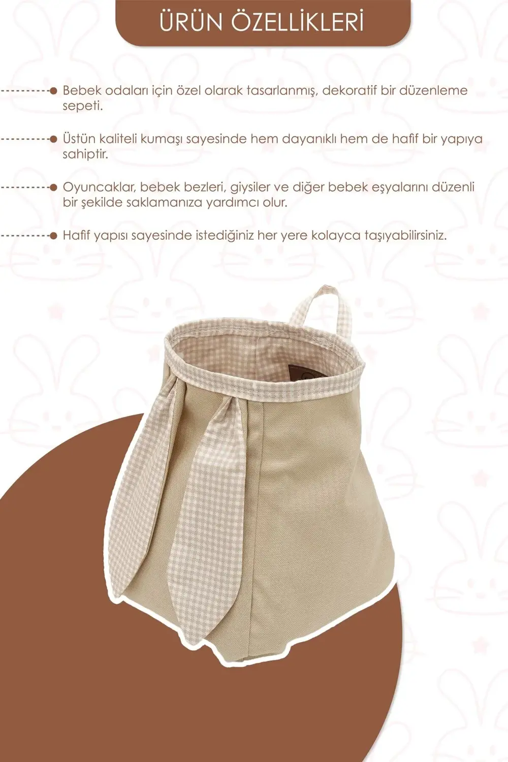 Mordesign Bebek Bakım Organizeri, Asılabilir Duvar Sepeti, Anaokulu Depolam