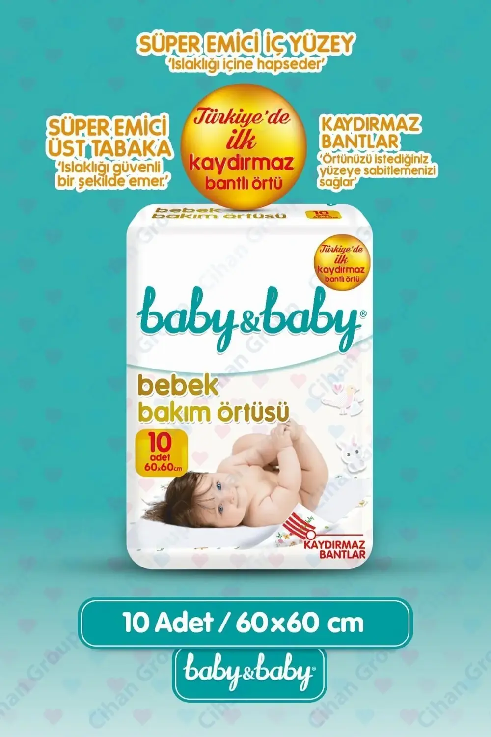 Bebek Bakım Örtüsü 60x60cm Alt Açma Bezi 10 Adet