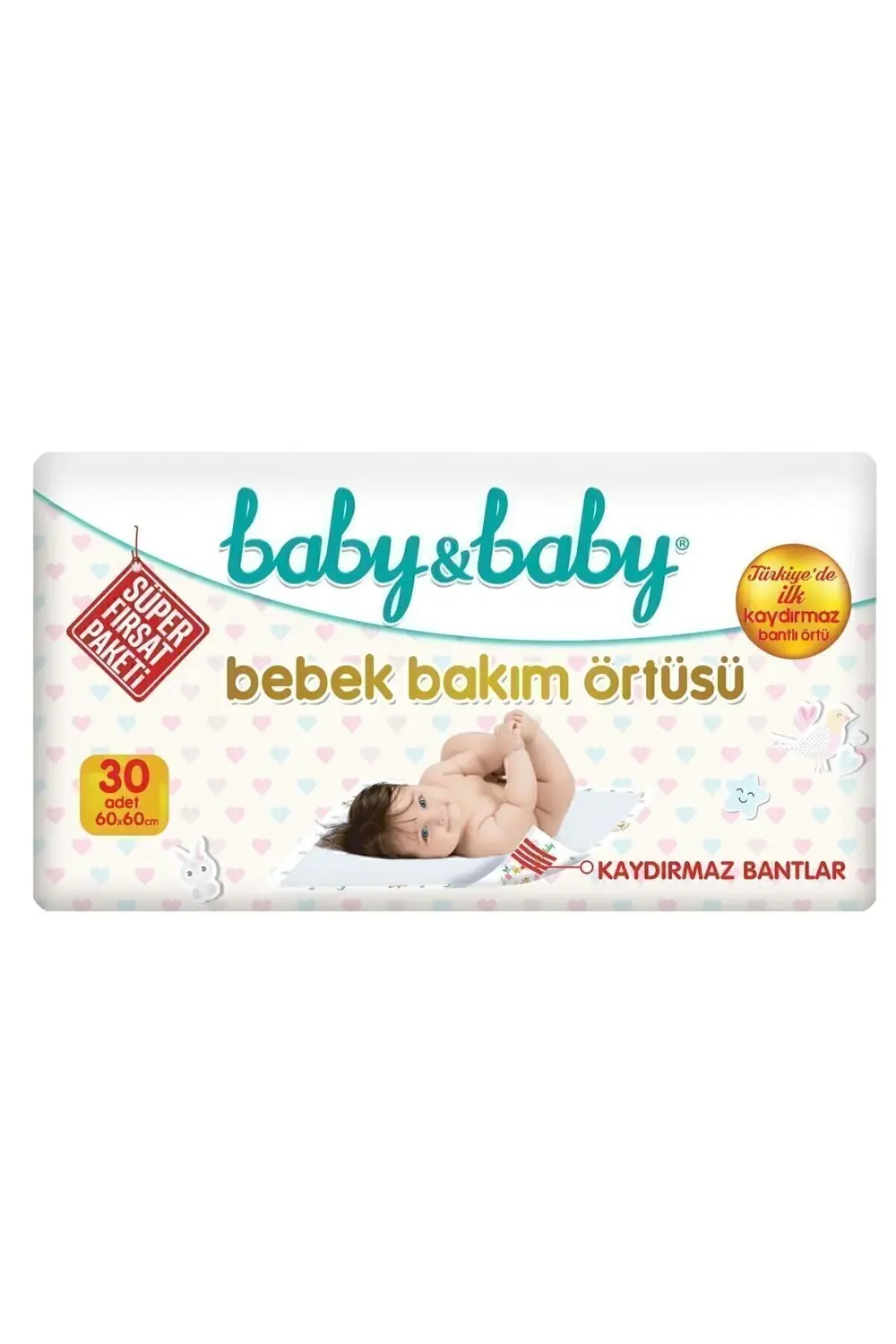 Bebek Bakım Örtüsü 60x60cm Alt Açma Bezi 30'lu Paket