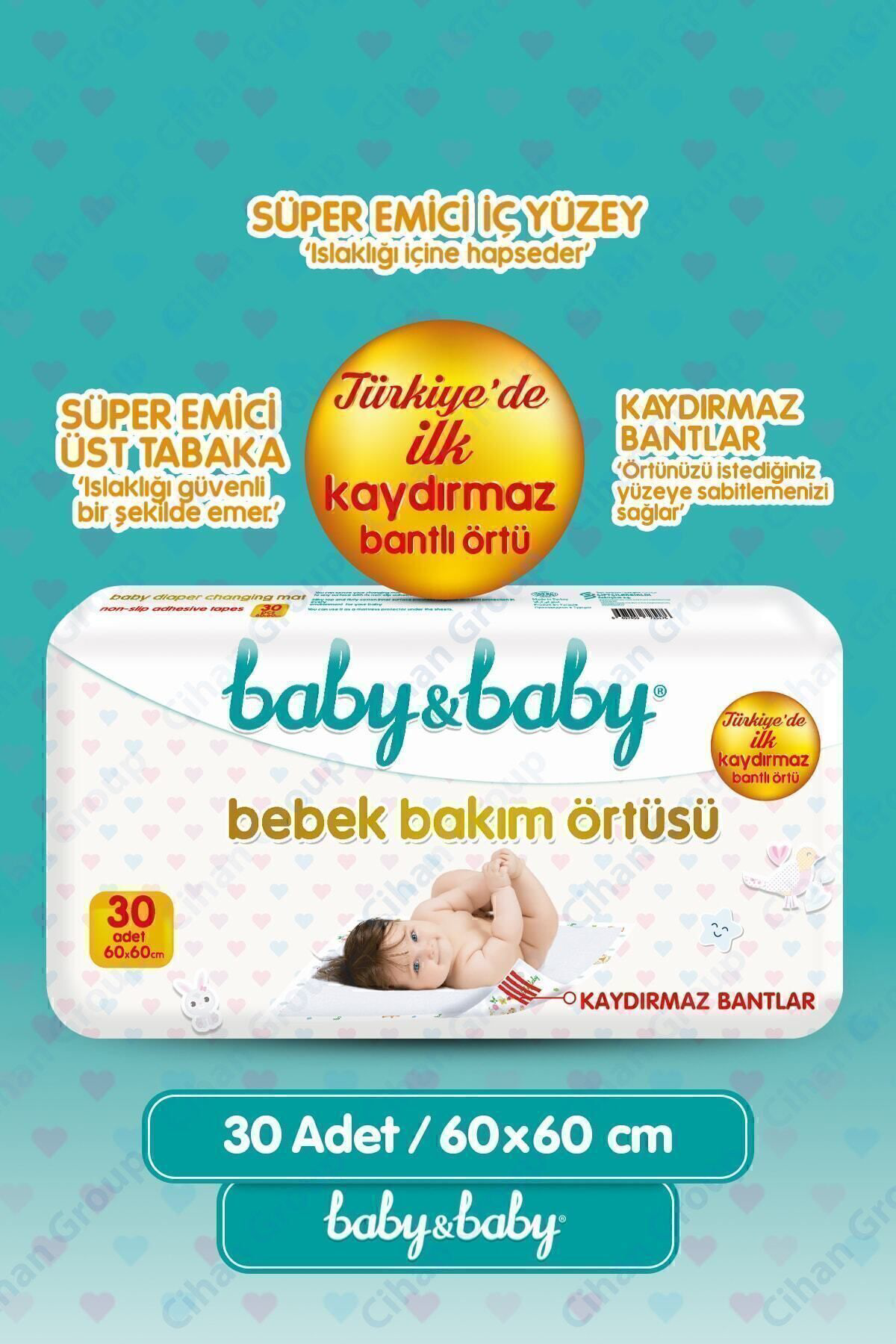 Bebek Bakım Örtüsü 60x60cm Alt Açma Bezi 30'lu Paket