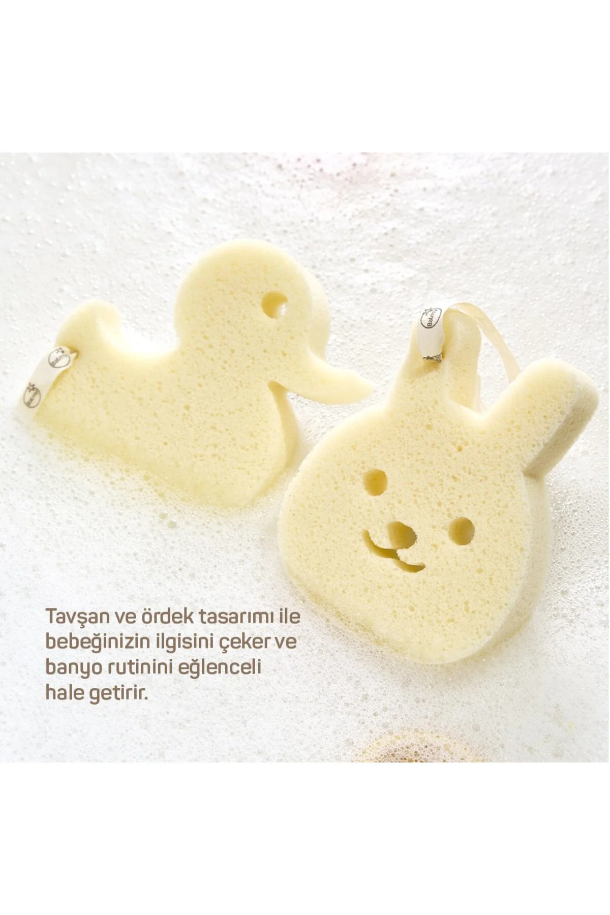 Bebek Banyo Bakım Seti / 3 Adet Tahriş Karşıtı Sünger - 1 Adet Be