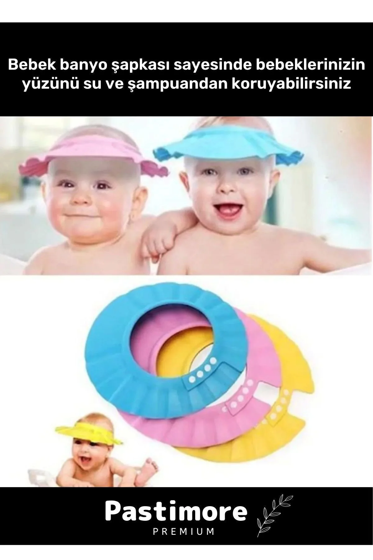 Bebek Banyo Şapkası Duş Başlığı Ayarlanabilir Düğmeli Çocuk Küvet