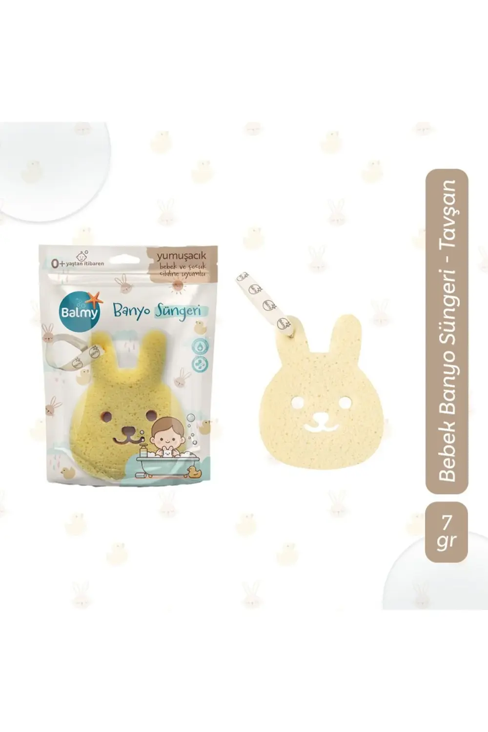 Bebek Banyo Süngeri Seti - Ördek & Tavşan Bebek Banyo Süngeri Seti - Ördek & Tavşan