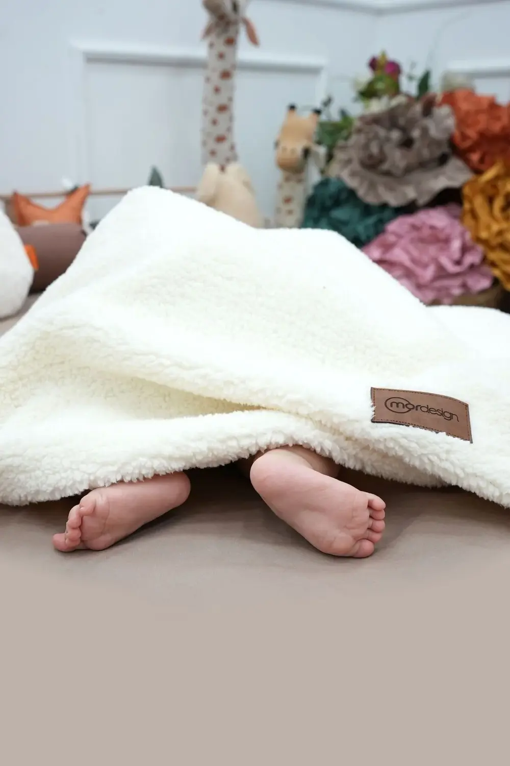 Bebek Battaniyesi, Çift Taraflı Kullanım, Teddy Kumaş Bebek Beşik