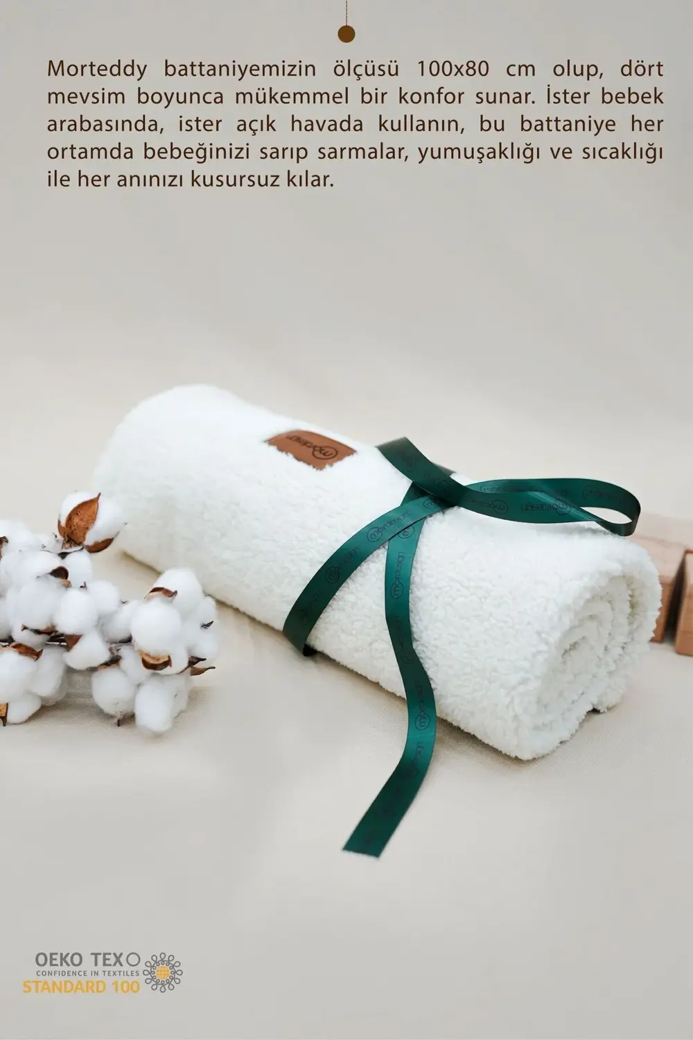 Bebek Battaniyesi, Çift Taraflı Kullanım, Teddy Kumaş Bebek Beşik