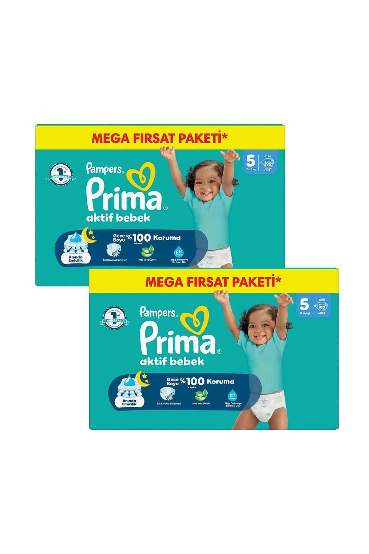 Bebek Bezi Aktif Bebek Mega Fırsat Paketi 5 Numara 92'li 2 Paket (184 Adet) Bebek Bezi Aktif Bebek Mega Fırsat Paketi 5 Numara 92'li 2 Paket (184 Adet) - Görsel 2