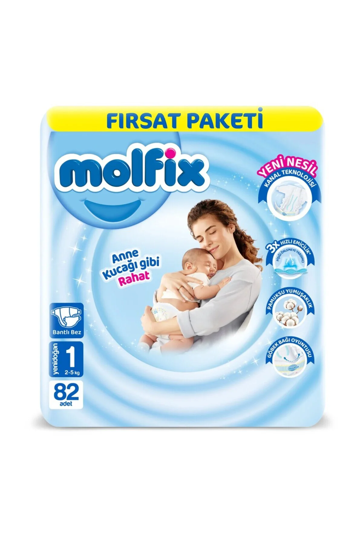 Bebek Bezi Fırsat Paketi 1 Beden 2-5 Kg 82 Adet