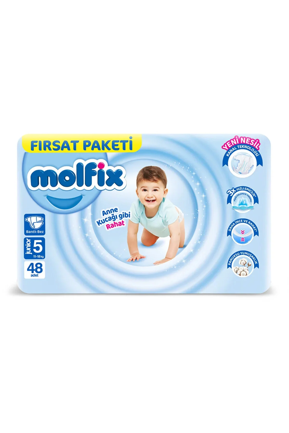 Bebek Bezi Fırsat Paketi 5 Beden 11-18 Kg 48 Adet