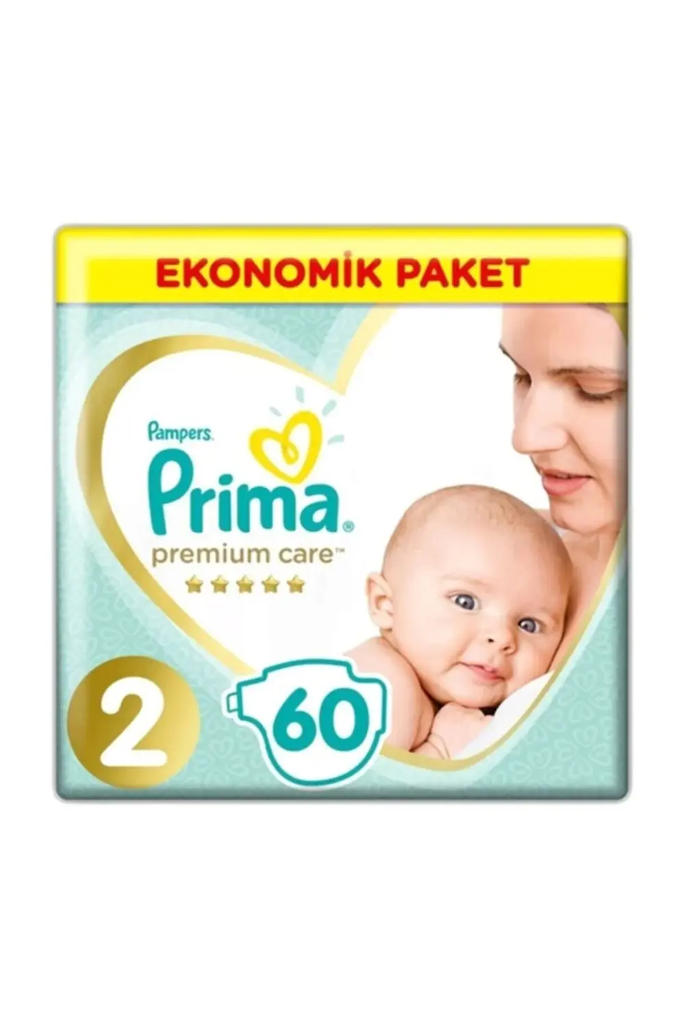 Bebek Bezi Premium Care 2 Beden 60 Adet Ekonomik Paket
