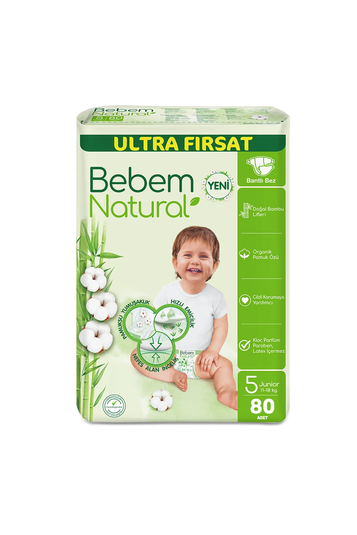 Bebek Bezi Ultra Fırsat Paketi Maxi 5 Numara 80 Adet (80 x 1 Pake