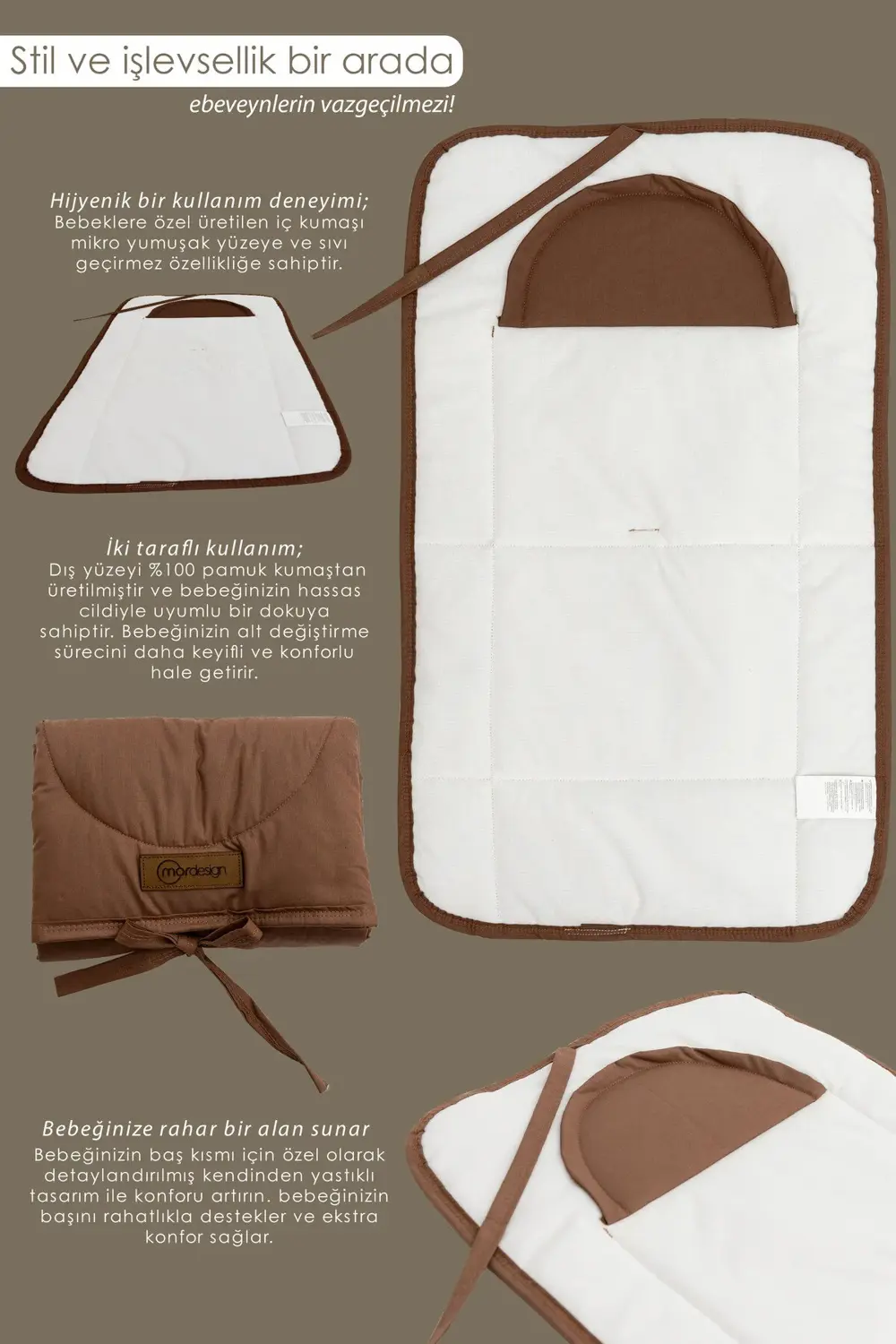 Bebek Çanta Alt Açma Minderi, Alt Değiştirme Pedi, Taşınabilir Ba