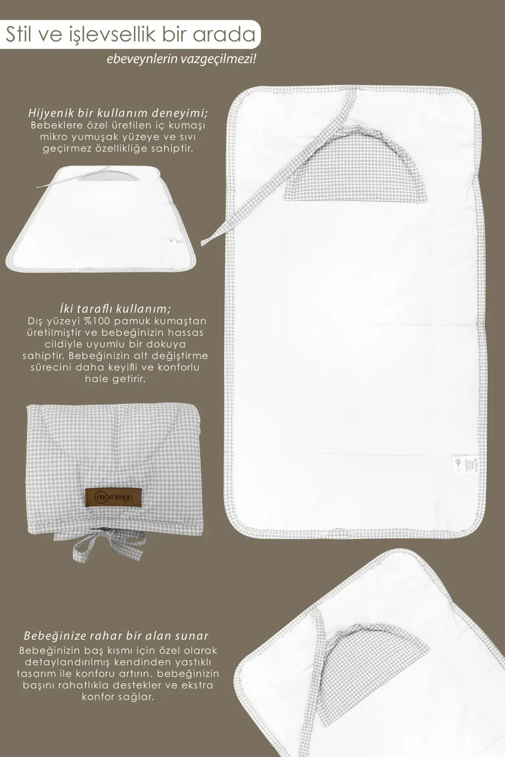 Bebek Çanta Alt Açma Minderi Alt Değiştirme Pedi Taşınabilir Bakı
