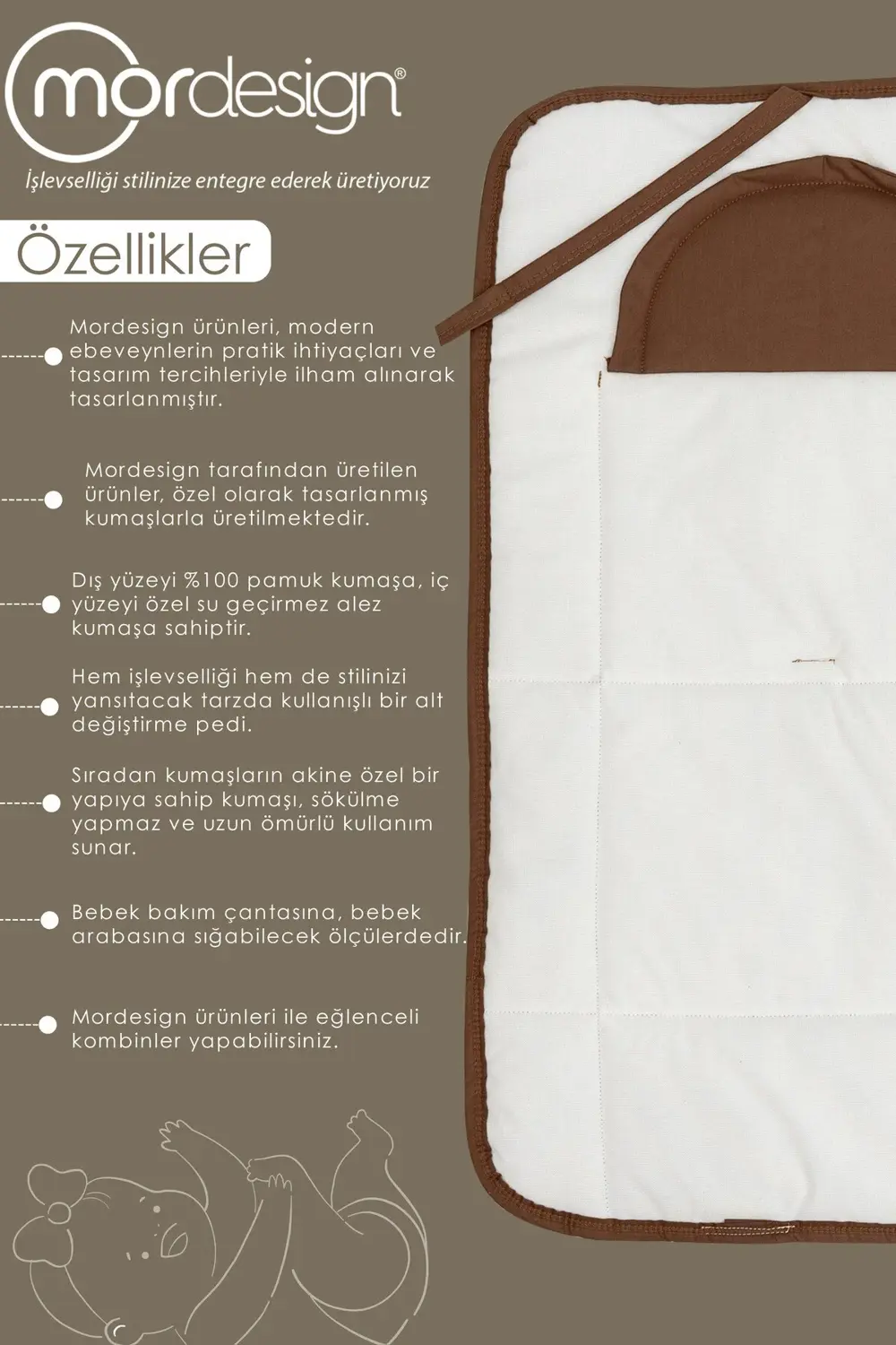 Bebek Çanta Alt Açma Minderi, Alt Değiştirme Pedi, Taşınabilir Ba