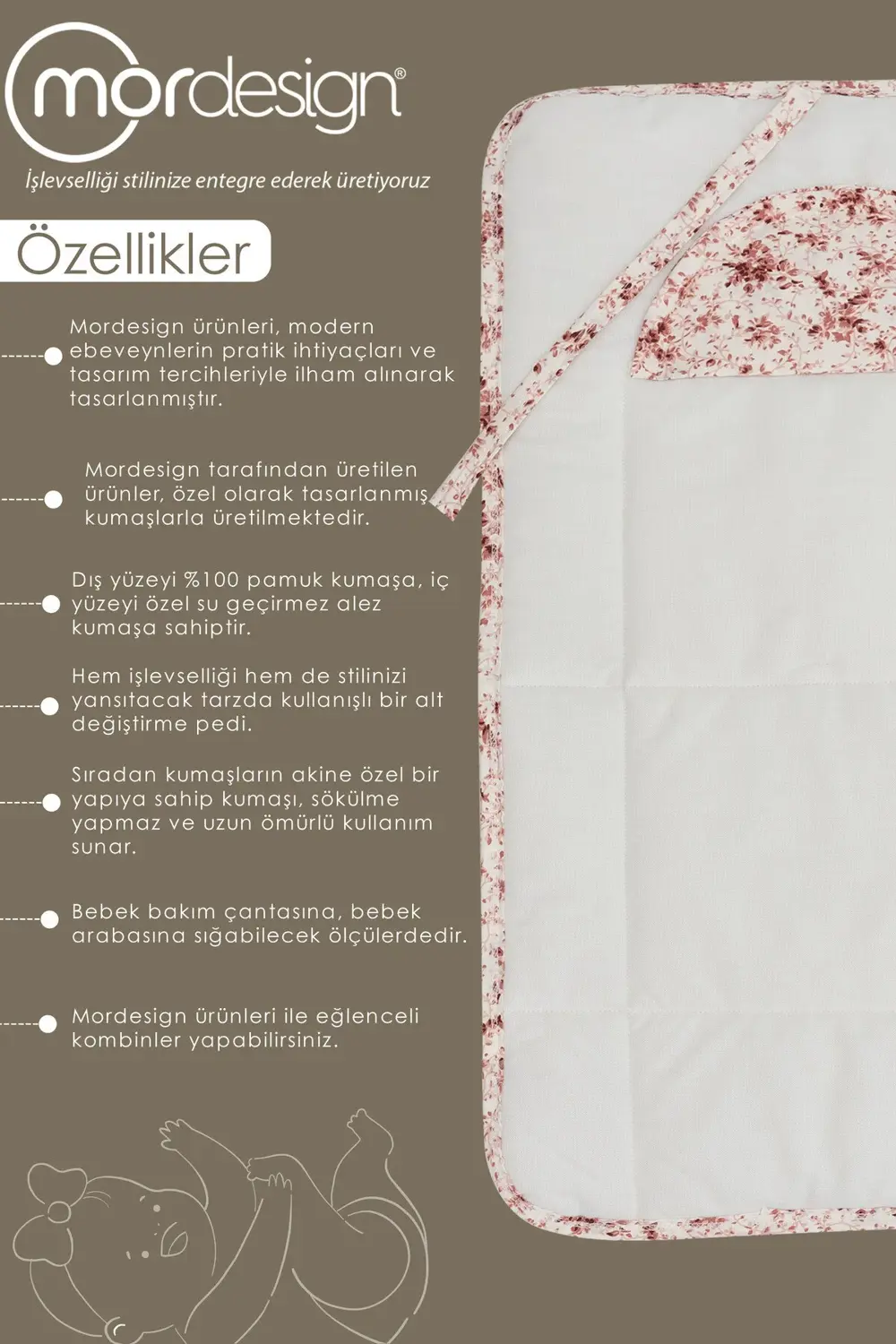 Bebek Çanta Alt Açma Minderi Alt Değiştirme Pedi Taşınabilir Bakı