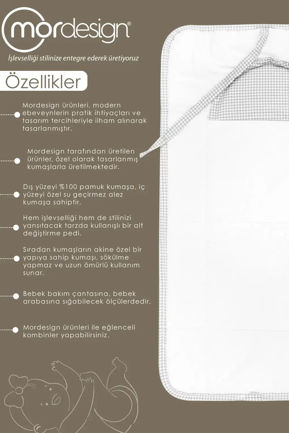 Bebek Çanta Alt Açma Minderi Alt Değiştirme Pedi Taşınabilir Bakı