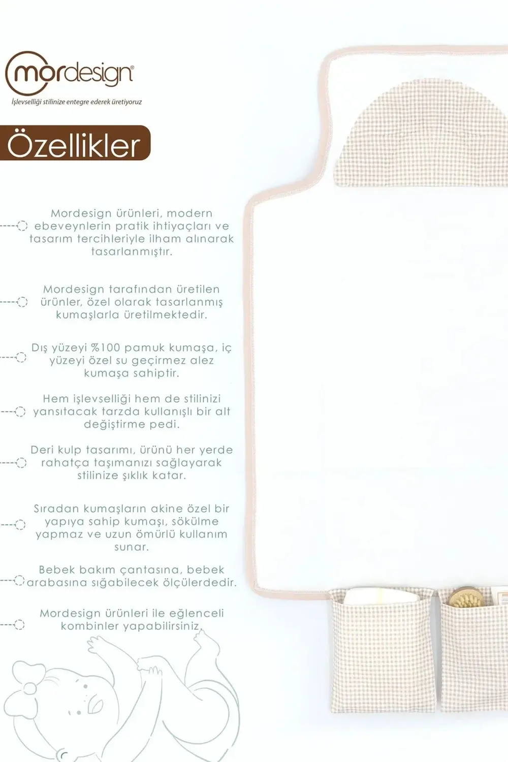 Bebek Çanta Alt Açma Minderi, Alt Değiştirme Pedi, Taşınabilir Ba