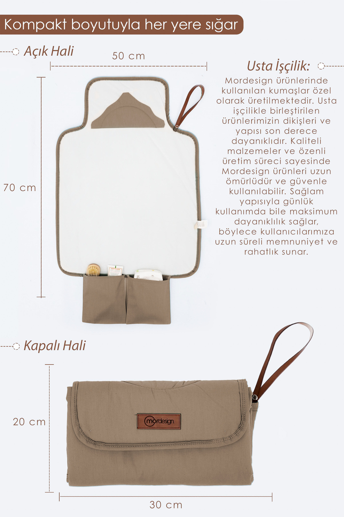 Mordesign Bebek Çanta Alt Açma Minderi, Alt Değiştirme Pedi, Taşınabilir Ba Mordesign Bebek Çanta Alt Açma Minderi, Alt Değiştirme Pedi, Taşınabilir Ba