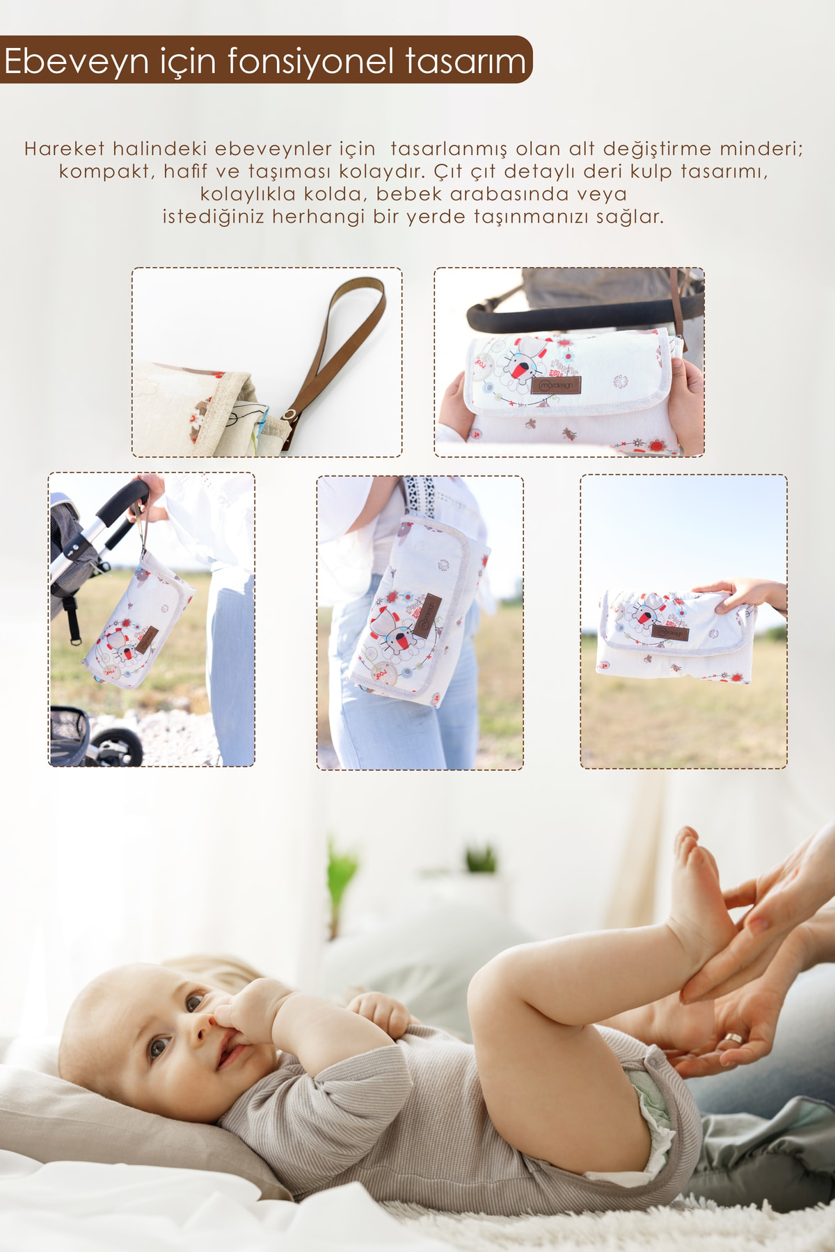 Bebek Çanta Alt Açma Minderi, Alt Değiştirme Pedi, Taşınabilir Ba