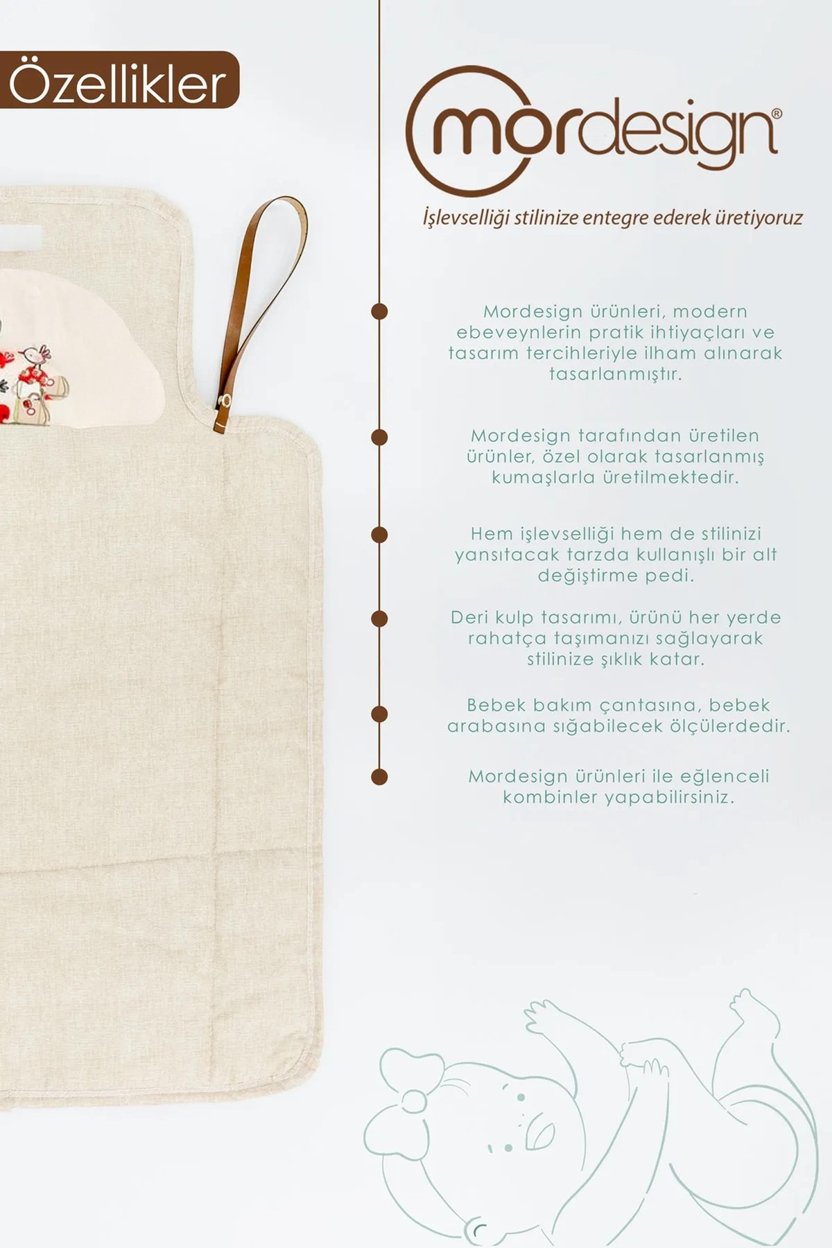 Bebek Çanta Alt Açma Minderi, Alt Değiştirme Pedi, Taşınabilir Ba