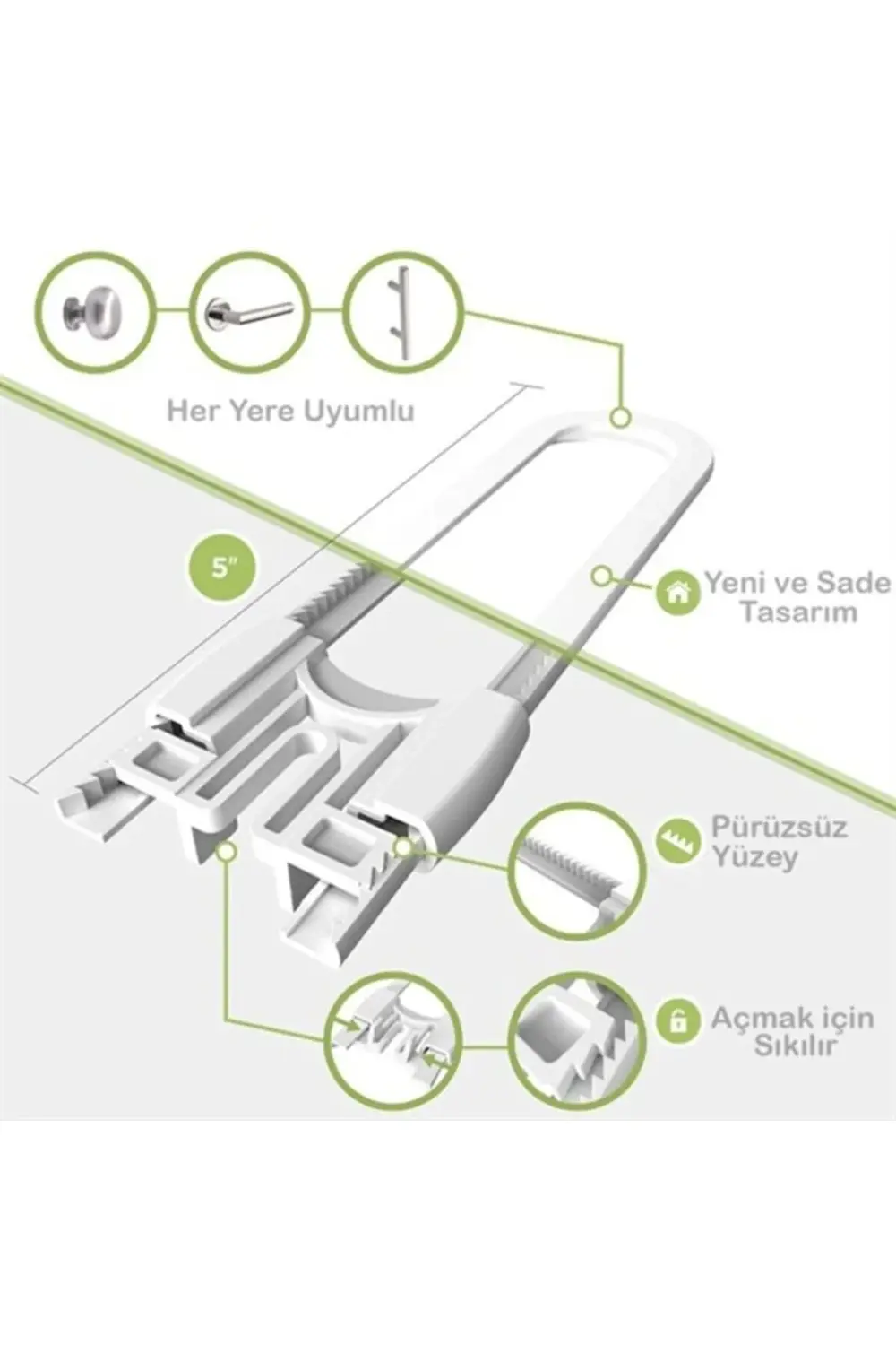 Bebek Çocuk Çekmece ve Dolap Koruma Raylı Güvenlik Sistemi Emniye