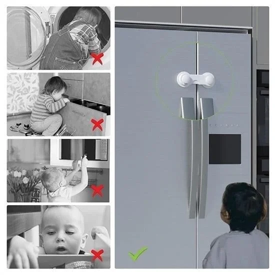 Bebek Çocuk Güvenliği Çekmece Ve Dolap İçin Kendiliğinde Yapışkanlı Vidasız Kapak Kilidi Bebek Çocuk Güvenliği Çekmece Ve Dolap İçin Kendiliğinde Yapışkanlı Vidasız Kapak Kilidi