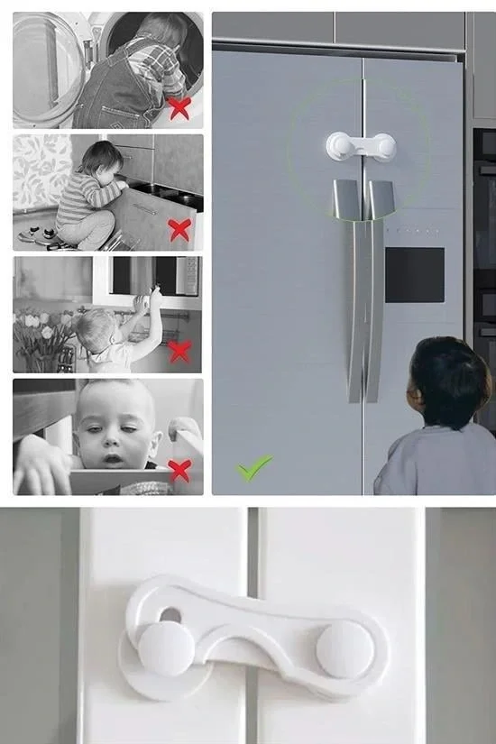 Bebek Çocuk Güvenliği Çekmece Ve Dolap İçin Kendiliğinde Yapışkanlı Vidasız Kapak Kilidi Bebek Çocuk Güvenliği Çekmece Ve Dolap İçin Kendiliğinde Yapışkanlı Vidasız Kapak Kilidi