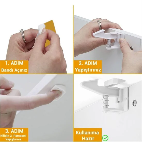 Bebek Çocuk Güvenliği Korumalı Yapışkan Çekmece ve Dolap İçin Tutucu Gizli Güvenlik Kilidi Bebek Çocuk Güvenliği Korumalı Yapışkan Çekmece ve Dolap İçin Tutucu Gizli Güvenlik Kilidi
