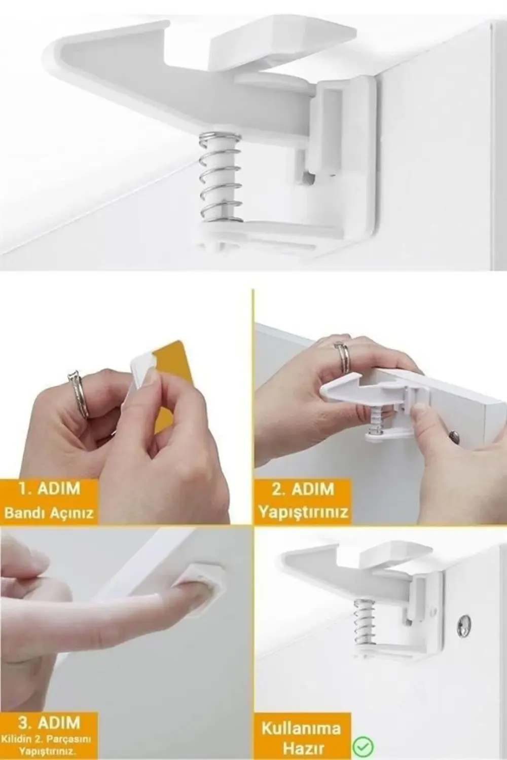 ® Bebek Çocuk Güvenliği Korumalı Yapışkan Çekmece ve Dolap İçin T