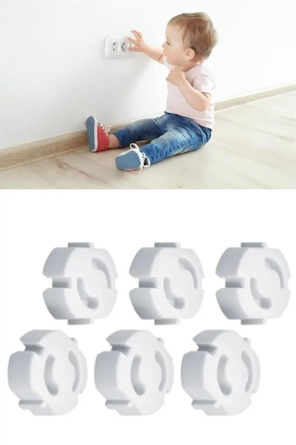 ® Bebek Çocuk Priz Koruma Kapağı (6 Adet) Çocuk Güvenliği, Priz M