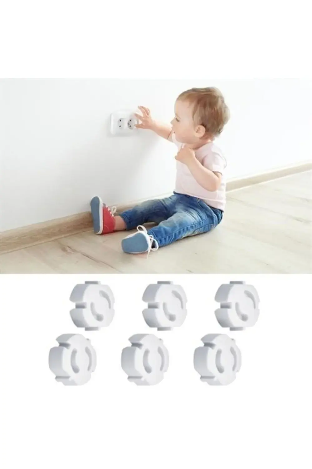 ® Bebek Çocuk Priz Koruma Kapağı (6 Adet) Çocuk Güvenliği, Priz M